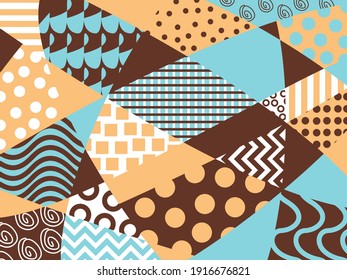 Vector graphics - a chaotic beautiful multicolored pattern of mosaics and geometric shapes. Concept-beauty and fashion
