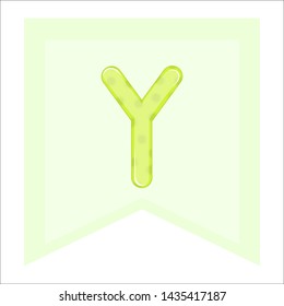 Vector graphics. Children's alphabet, colorful letters. Letter " Y".