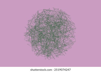 Vector Graphics. A circle made of messy thin line.