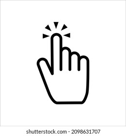 Vector graphics. Click pointer icon. Cursor Click, Hand Clicks and Load Waiting Icons. Website arrows or hand cursors tools, computer interface button. Isolated symbols. 