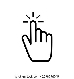 Vector graphics. Click pointer icon. Cursor Click, Hand Clicks and Load Waiting Icons. Website arrows or hand cursors tools, computer interface button. Isolated symbols. 