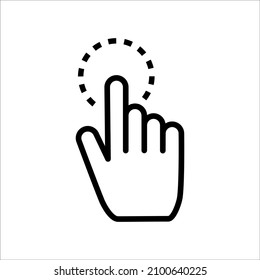 Vector graphics. Click pointer icon. Cursor Click, Hand Clicks and Load Waiting Icons. Website arrows or hand cursors tools, computer interface button. Isolated symbols. 