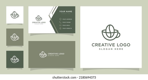Gráficos vectoriales de la plantilla de diseño del logotipo de café y taza