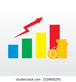 vector graphics of coin or coin piles and hikes. can be used for tax day commemoration purposes and the company's economy business