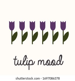 vector graphics, collection of purple tulips