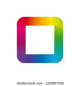 Vector graphics. color square icon, gradient. white background for blank copy space