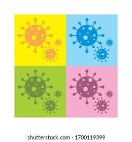 vector graphics of colorful flat virus icon