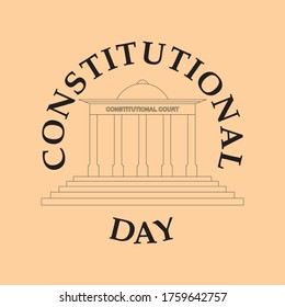 Vector graphics of a constitutional court building. commemoration of constitutional day