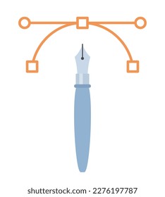 Vector graphics course semi flat color vector icon. Digital designing classes. Editable object. Full sized element on white. Simple cartoon style spot illustration for web graphic design and animation