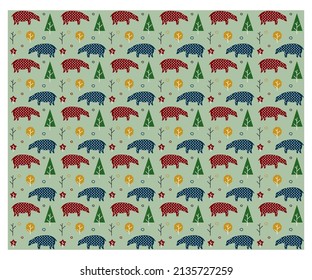 vector graphics of cute little jungle pattern with adorable animals. Very suitable for printing media for wrapping paper, patterns on children's clothes, wallpapers, etc