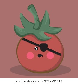 Vector graphics of cute tomato , Cartoon