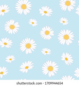 vector graphics of daisies on a blue background