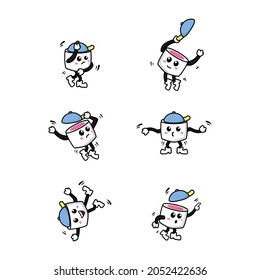Vector graphics of a dancing marshmallow mascot