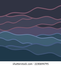 Vector graphics. Dark abstraction. Wavy pattern. A template for your purposes.