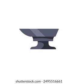Vector graphics depicting a blacksmithing tool steel anvil isolated on a white background. The icon is ideal for demonstrating mastery in heavy industry