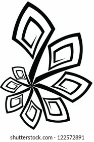 Vector graphics: design/decorative element styled after a maori tribal tattoo