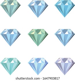 Vector Graphics Diamonds of different colors