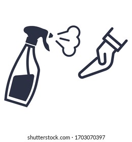 Vector graphics of disinfection, spray