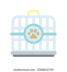 Vektorgrafik-Hundekäfig. Einmaliges Symbol mit flacher Farbe. Vektorgrafik.