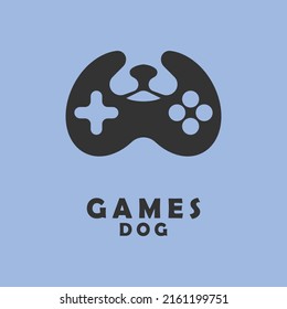 Vector graphics of dog combination game icon logo. great for animals, games, gaming.