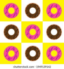 Vector Graphics of Donuts with Various Flavors