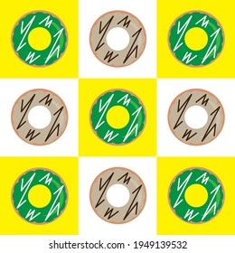 Gráficos vectoriales de donuts con varios sabores