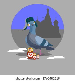 Vector graphics dove Moscow matryoshka