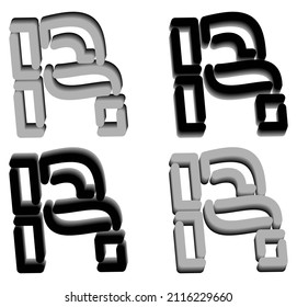 Vector graphics of elegant 3D letter R in black and gray color. Perfect for corporate, t-shirts, and so on.