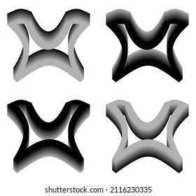 Vector graphics of elegant 3D letter D in black and gray color. Perfect for corporate, t-shirts, and so on.