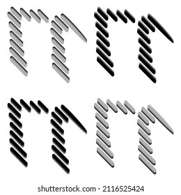 Vector graphics of elegant 3D letter N in black and gray color. Perfect for corporate, t-shirts, and so on.