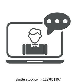 
Vector graphics . EPS -10. The person on the monitor, chatting.
