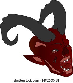 vector graphics are the face of a horned demon