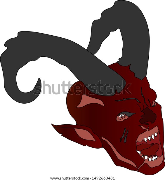 Vector Graphics Face Horned Demon Stock Vector (Royalty Free ...