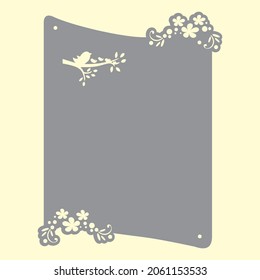 vector graphics of fancy nameplate for laser cutting translation : Laxmi Vila