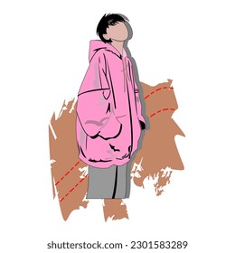 
Vector graphics of fashion man in modern trendy clothes. wearing casual street style summer clothes. This vector stylish man is perfect for wallpapers, backgrounds, stickers, banners, decorations and