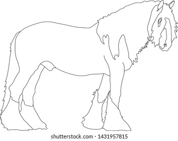 vector graphics fast horse with big mane