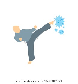 Vector graphics of fighting corona virus