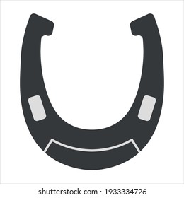 Vector graphics in flat style isolated on white background. horseshoe minimalistic icon symbol of good luck and happiness hand-drawn illustration.