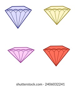 Vector graphics. Four symbolic diamonds of different colors.