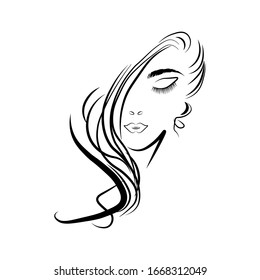 
Vector graphics of a girl from a beauty salon