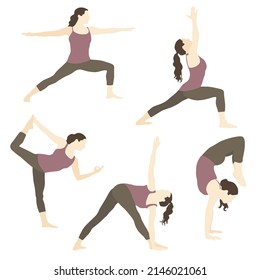 Gráficos vectoriales. Niña haciendo yoga