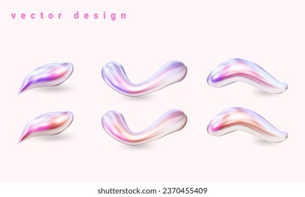 Vector graphics of glossy holographic shapes