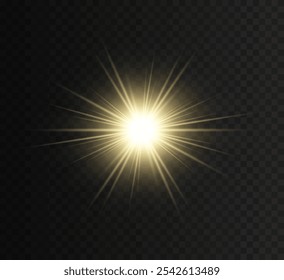 Vector graphics with gold stars and gold glitter. Golden stars and golden glitter. Bright flash.
