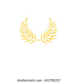 Vector graphics gold and wreath wreaths on white background