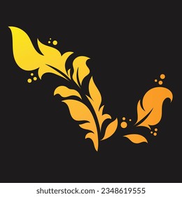 Vector graphics. Golden laurel branch is part of the winner wreath. Classic realistic template