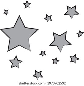gráficos vectoriales estrellas grises contorno negro estrella de fondo blanco gris plata