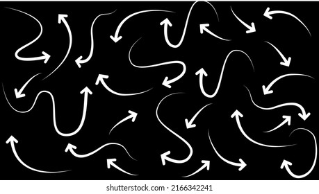 Vector graphics. Hand drawn arrows set. Illustration on white background. For business: infographics, banners, websites, cover and conceptual design.