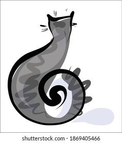 
vector graphics handmade background with the image of cats for logo design
