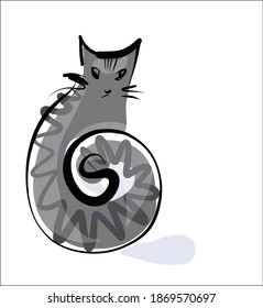
vector graphics handmade background with the image of cats for logo design