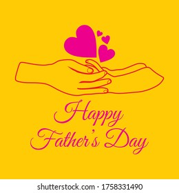 vector graphics of happy father's day with yellow background